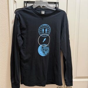 Gildan Black Long Sleeve Shirt with Blue Graphic Jack White Concert Shirt